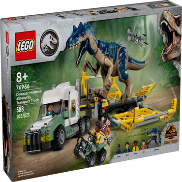LEGO Jurassic World Dinosaur Missions: Allosaurus Transport Truck Toy, Fun Gift Idea for Kids with Kenji, Darius and Yaz Minifigures, Jurassic World Dinosaur Toy for Boys and Girls Ages 8 and Up 76966
