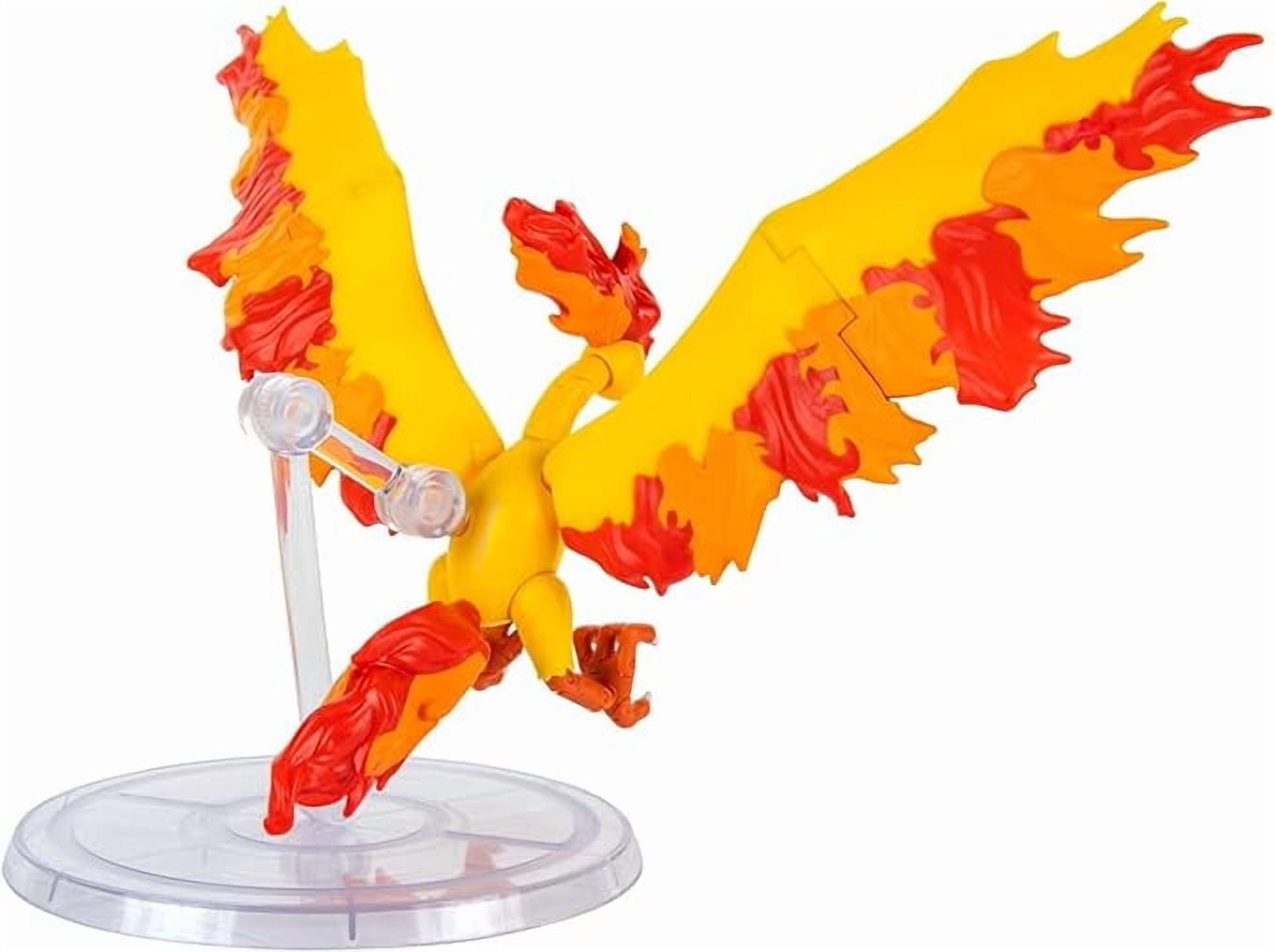 Jazwares Pokemon 6" Moltres Articulated Battle Figure Toy with Display Stand - Officially Licensed - Collectible Pokemon Gift for Kids and Adults - Ages 4+