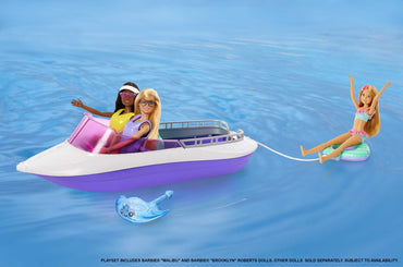 Barbie Mermaid Power Playset with 2 Barbie Dolls & 18 in. Floating Boat with 4 Seats & Accessories