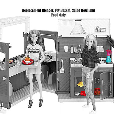 Replacement Parts for Fresh 'N Fun Food Truck Barbie Doll Playset - Gmw07 ~ Replacement Blender, Fry Basket, Salad Bowl And Food