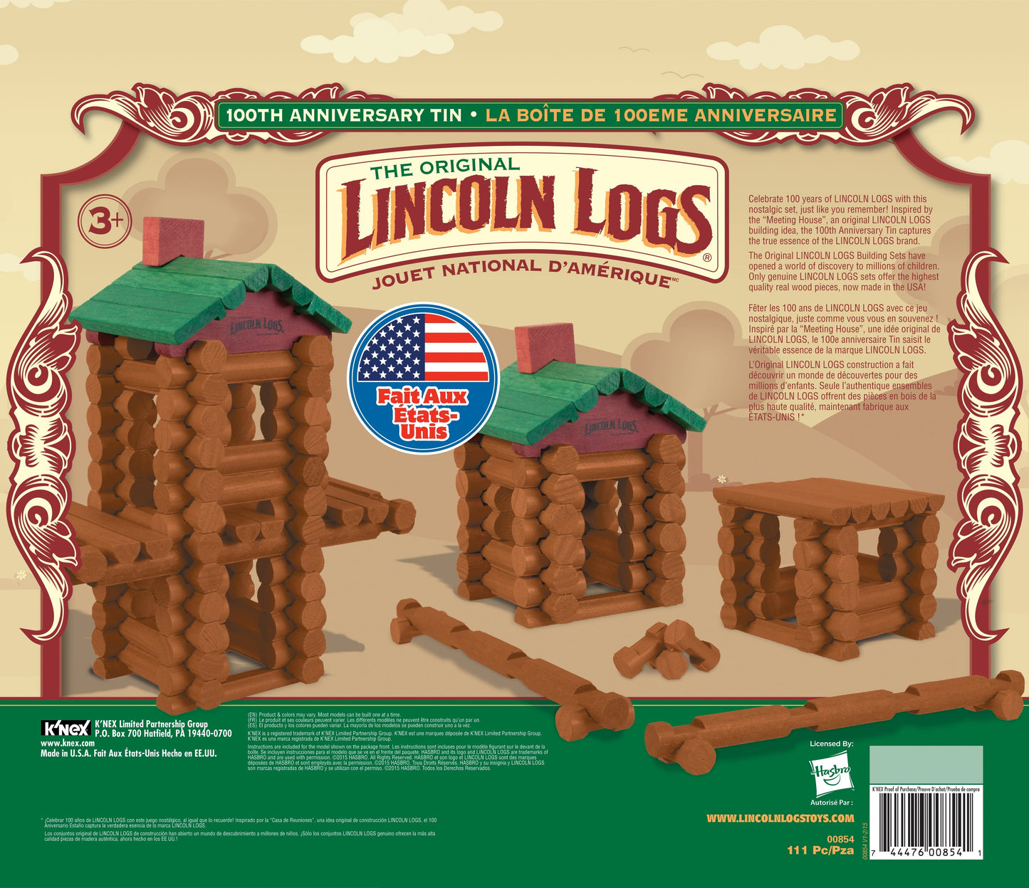 Lincoln Logs 100th Anniversary 111-Piece Collectible Tin