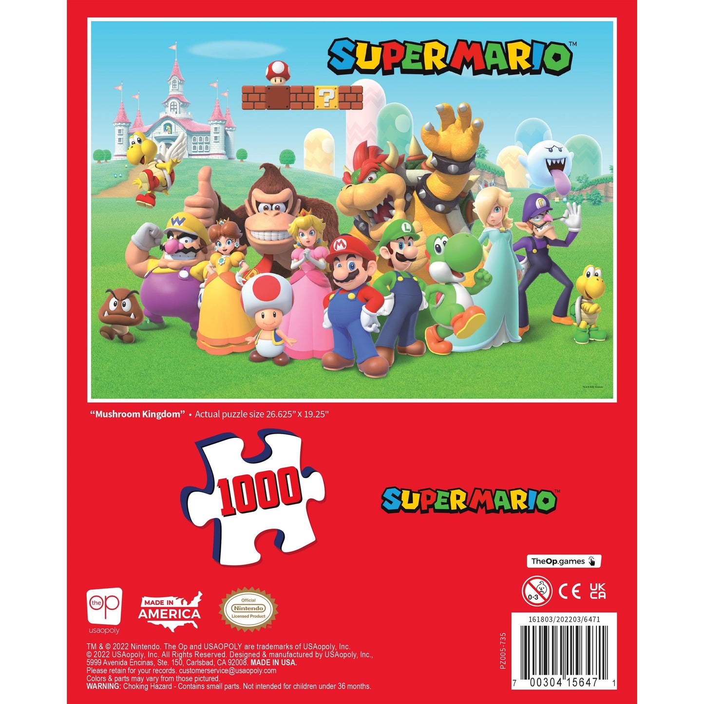 Super Mario "Mushroom Kingdom" 1,000 Piece Jigsaw Puzzle, by Usaopoly