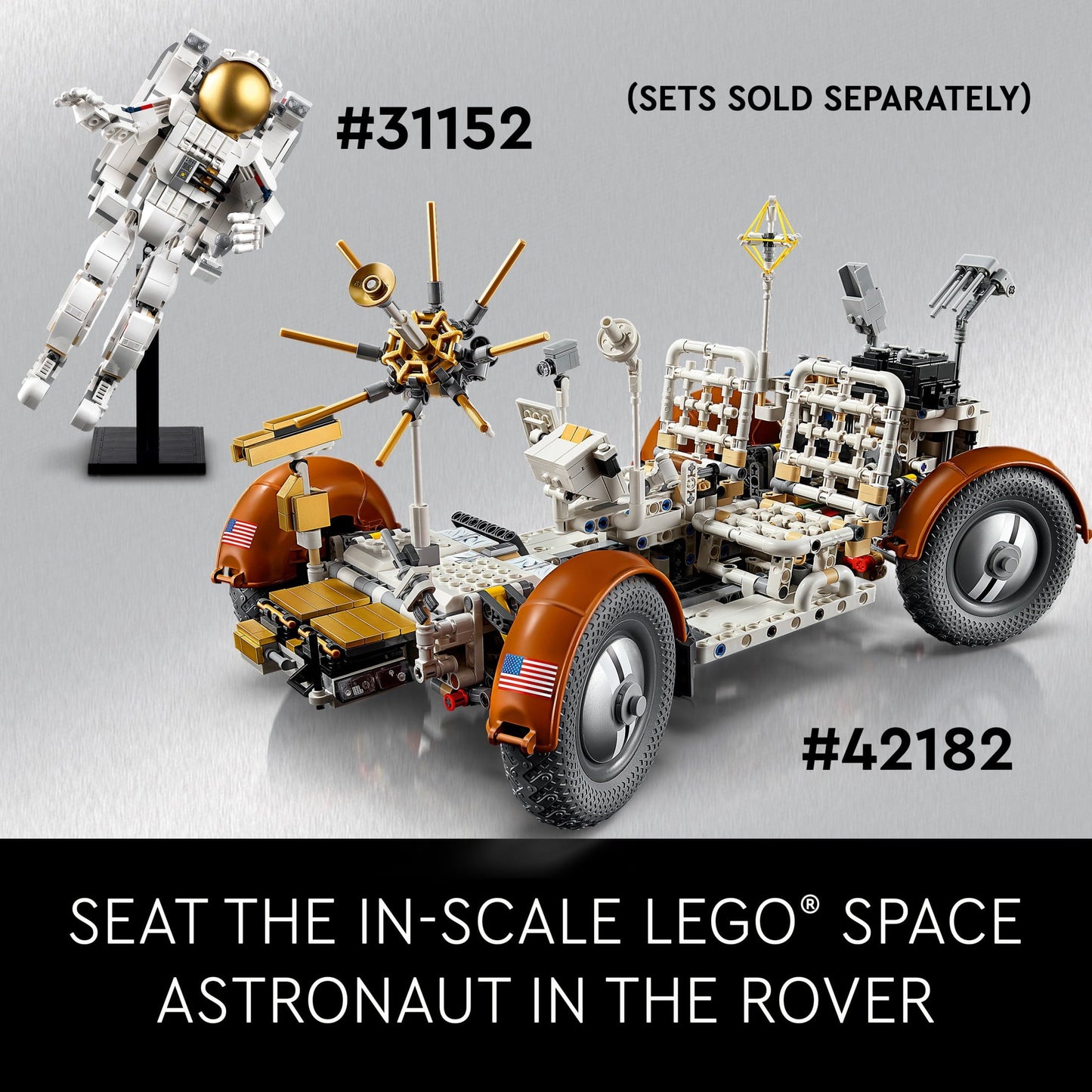 LEGO Technic NASA Apollo Lunar Roving Vehicle – LRV, Space Rover NASA Model for Adults, Buildable Space Set with Details, Collectible Outer Space Gift for Science Fans, 42182