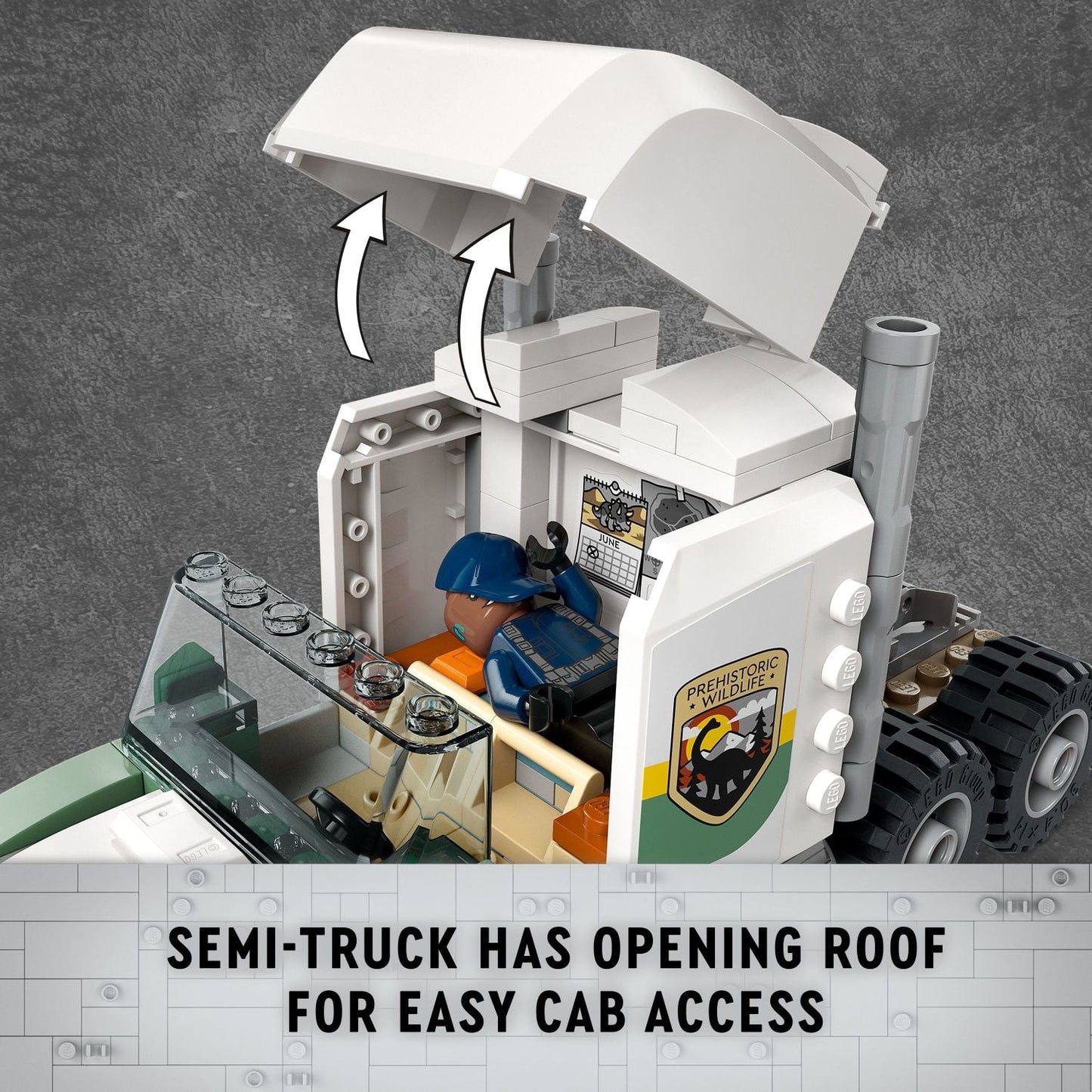 LEGO Jurassic World Dinosaur Missions: Allosaurus Transport Truck Toy, Fun Gift Idea for Kids with Kenji, Darius and Yaz Minifigures, Jurassic World Dinosaur Toy for Boys and Girls Ages 8 and Up 76966