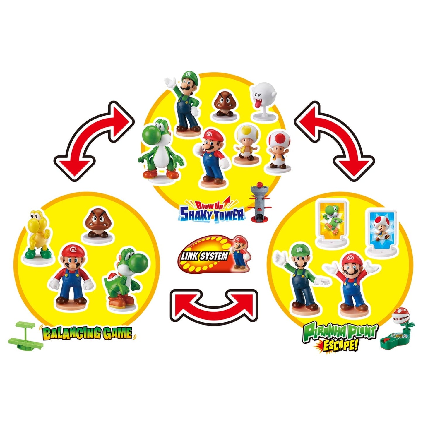 Epoch Games Super Mario Balancing Game - Ground Stage, Tabletop Skill Game with Collectible Super Mario Action Figures
