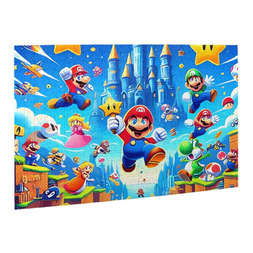Lsque Mario Pattern Wooden Picture Puzzle ,500 Piece Jigsaw Puzzle ,Family Fun Puzzle, Home Décor Puzzle, Gift Puzzle(Horizontal style)
