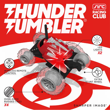 Sharper Image® Thunder Tumbler Remote Control Car, with LED Lighting and 360 Spins, Age 6+, Red