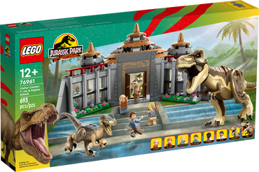 LEGO Jurassic Park Visitor Center: T. rex & Raptor Attack 76961 Buildable Dinosaur Toy, Gift for Teens and Kids Aged 12 and Up, Including a Dino Skeleton Figure, 6 Minifigures and More