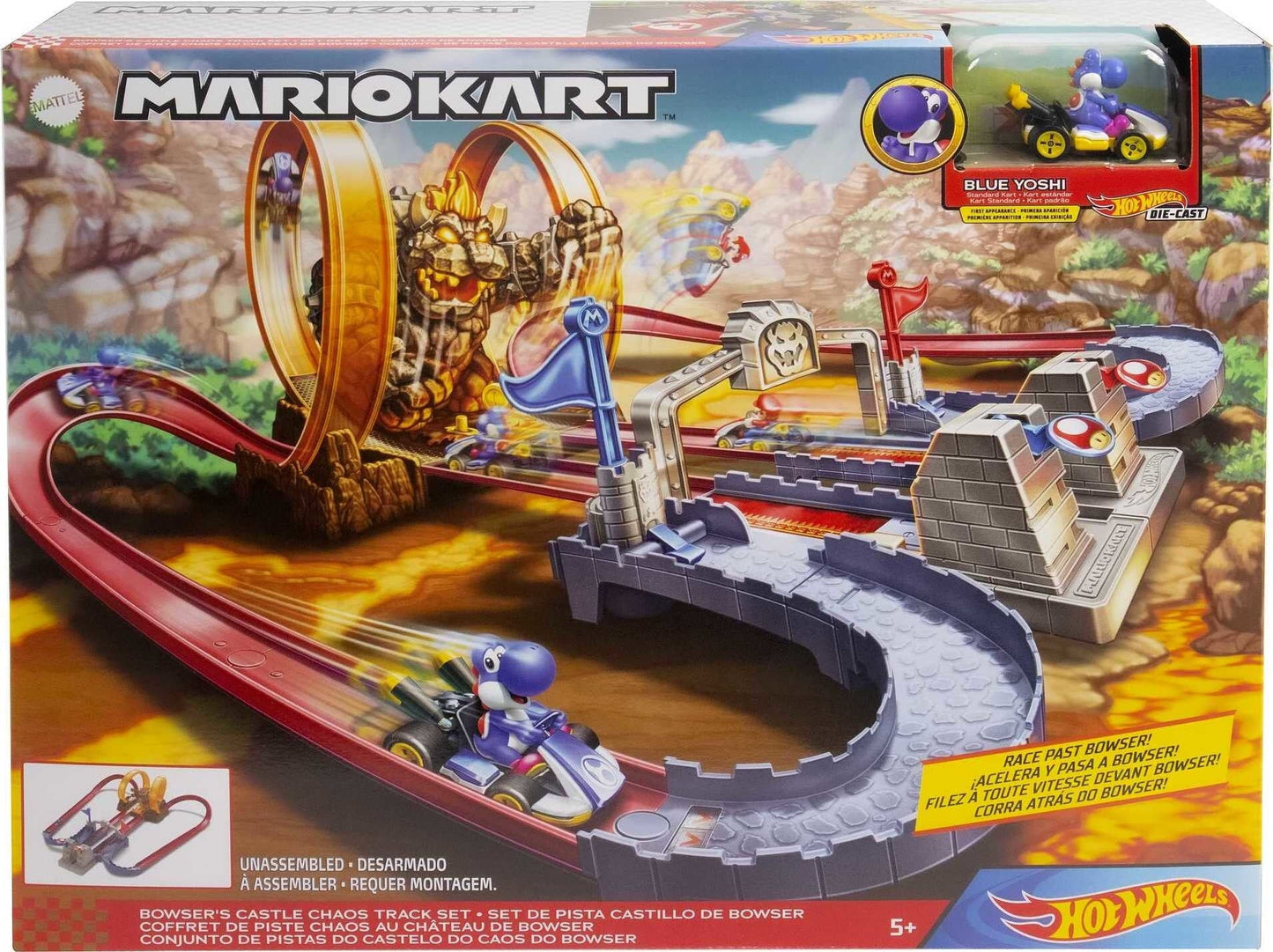 Hot Wheels Mario Kart Bowser’s Castle Chaos Track Set