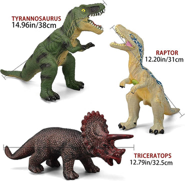 6 Piece Jumbo Dinosaur Toys for Kids 3-5 and Toddlers, Large Soft Dinosaur Set - Educational & Party Favors