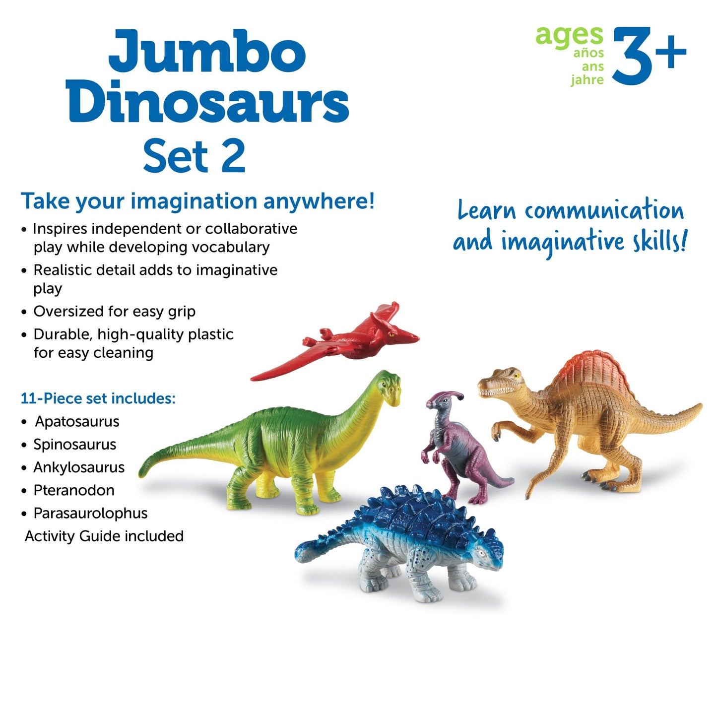 Learning Resources Jumbo Dinosaurs Expanded Set, Gifts For Boys And Girls, Ages 3+