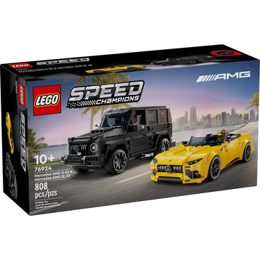 LEGO Speed Champions Mercedes-AMG G 63 & Mercedes-AMG SL 63 F1 Toy Car Formula 1 Vehicle Set for Kids 2 Building Sets 2 Driver Minifigures Convertible Toy