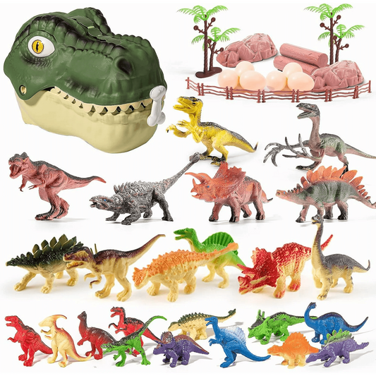 Dinosaur Toys for Kids 3-8 | 46PCS Kids Dinosaur Toys Playset with Realistic Jurassic Dinosaurs, Trees, Eggs & Fence – Educational Dino Toys for Toddler Boys & Girls