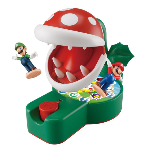 Epoch Games Super Mario Piranha Plant Escape!, Tabletop Skill and Action Game with Collectible Super Mario Action Figures, Ages 4+