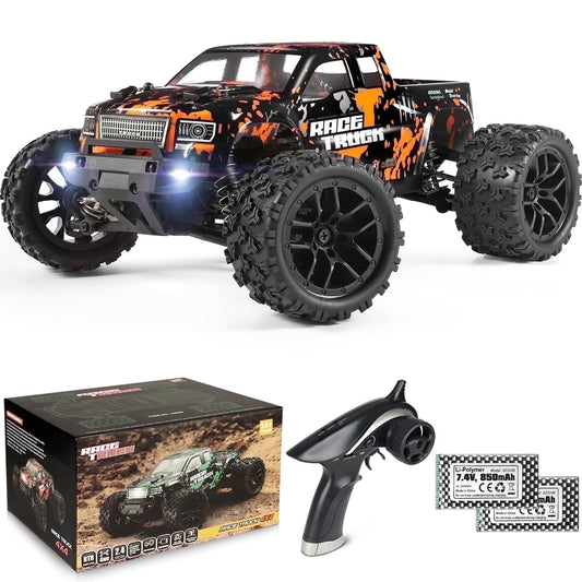 HAIBOXING 1:18 Remote Control Truck 18859 - Fast RC Car for Adults and Kids, 4x4 Waterproof Off-Road Monster Truck for Boys - Includes 2 Batteries