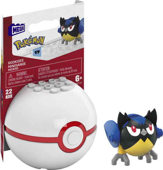MEGA Pokemon Building Toy Kit Rookidee (15 Pieces) with 1 Action Figure and Ball for Kids