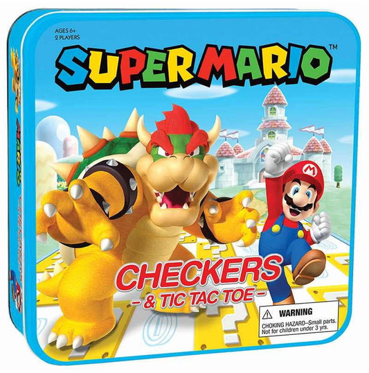 Super Mario™ vs Bowser Checkers & Tic Tac Toe Board Game, by Usaopoly