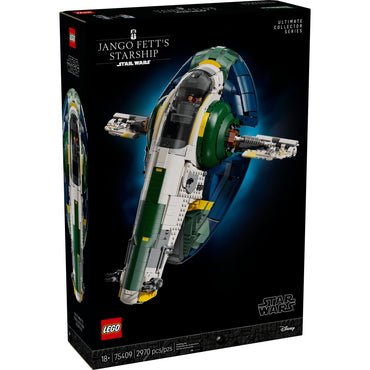 LEGO Star Wars Jango Fett’s Firespray-Class Starship Building Set for Adults - Attack of the Clones Collectible Model Kit and Room Decor - DIY Gift Idea for Men, Women, & Any Fans, Ages 18+ - 75409