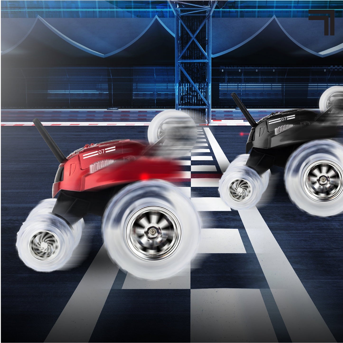 Sharper Image® Thunder Tumbler Remote Control Car, with LED Lighting and 360 Spins, Age 6+, Red