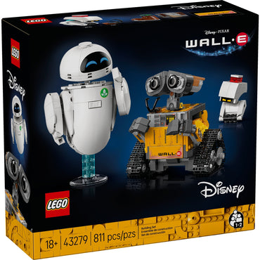 LEGO Disney Pixar Wall-E & EVE Building Set for Adults, Ages 18+ - Home Office, Book Shelf, or Room Decor for Disney Fans - Gift for Christmas- 43279