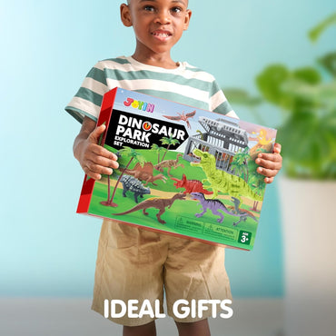 Joyfy 19 PCS Dinosaur Figures for Toddlers, Realistic Dinosaur Toys with Activity Play Mat & Storage Cage & Trees, Dino Playset Toys for Kids Ages 3-5, Christmas Birthday Gift For Boys