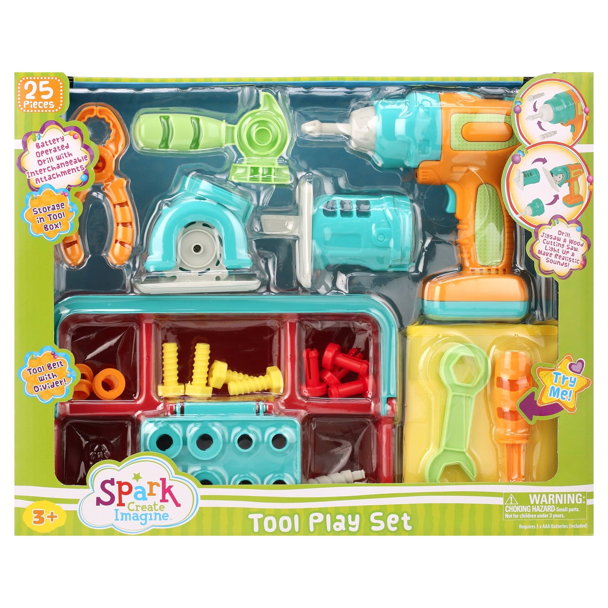 Kid Connection Tool Play Set, 25 Pieces, Toddler Toys
