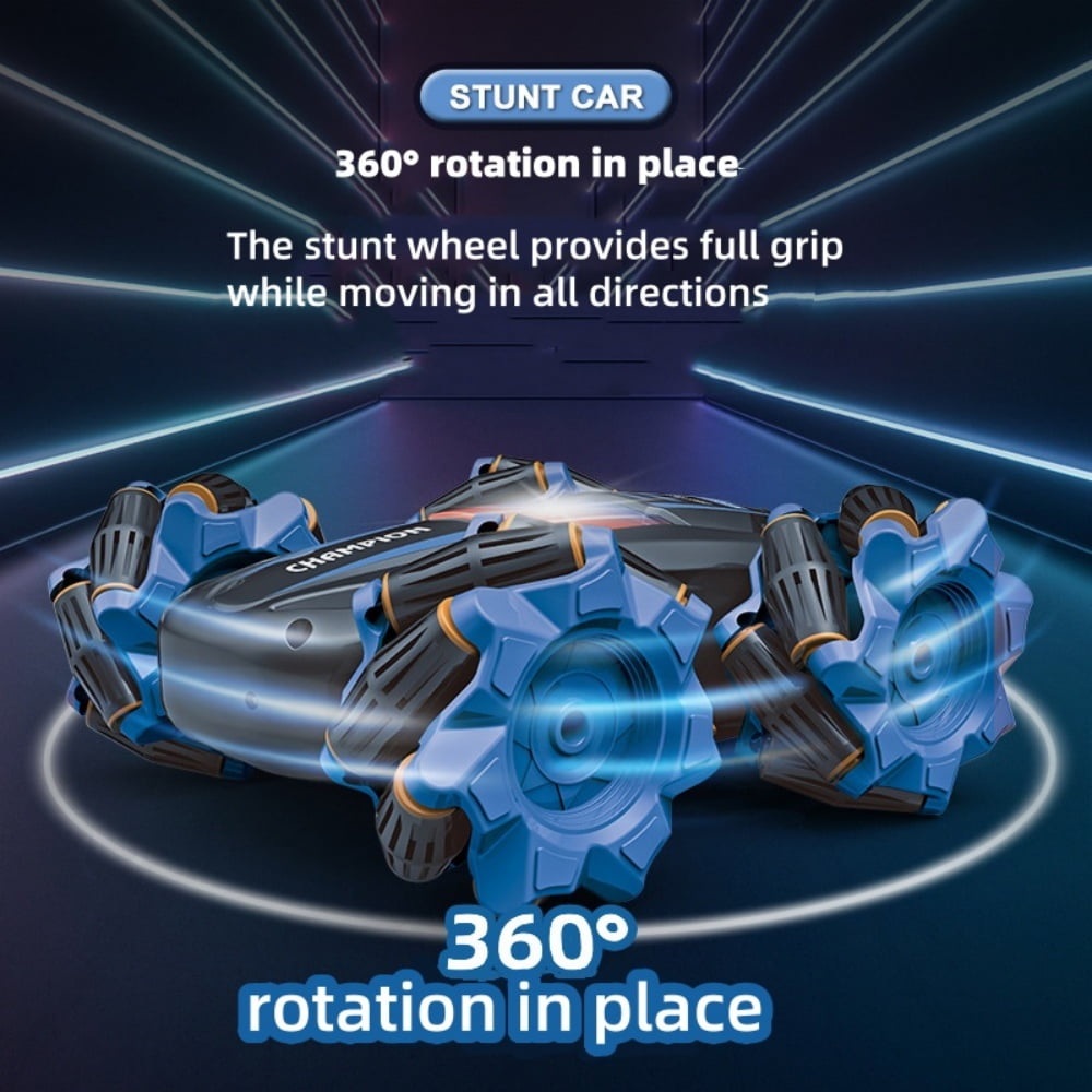 kibhous RC Stunt Car, 360° Spins Remote Control Car, 4WD RC Car with Lights Toy Gift for Boys Girls Kids