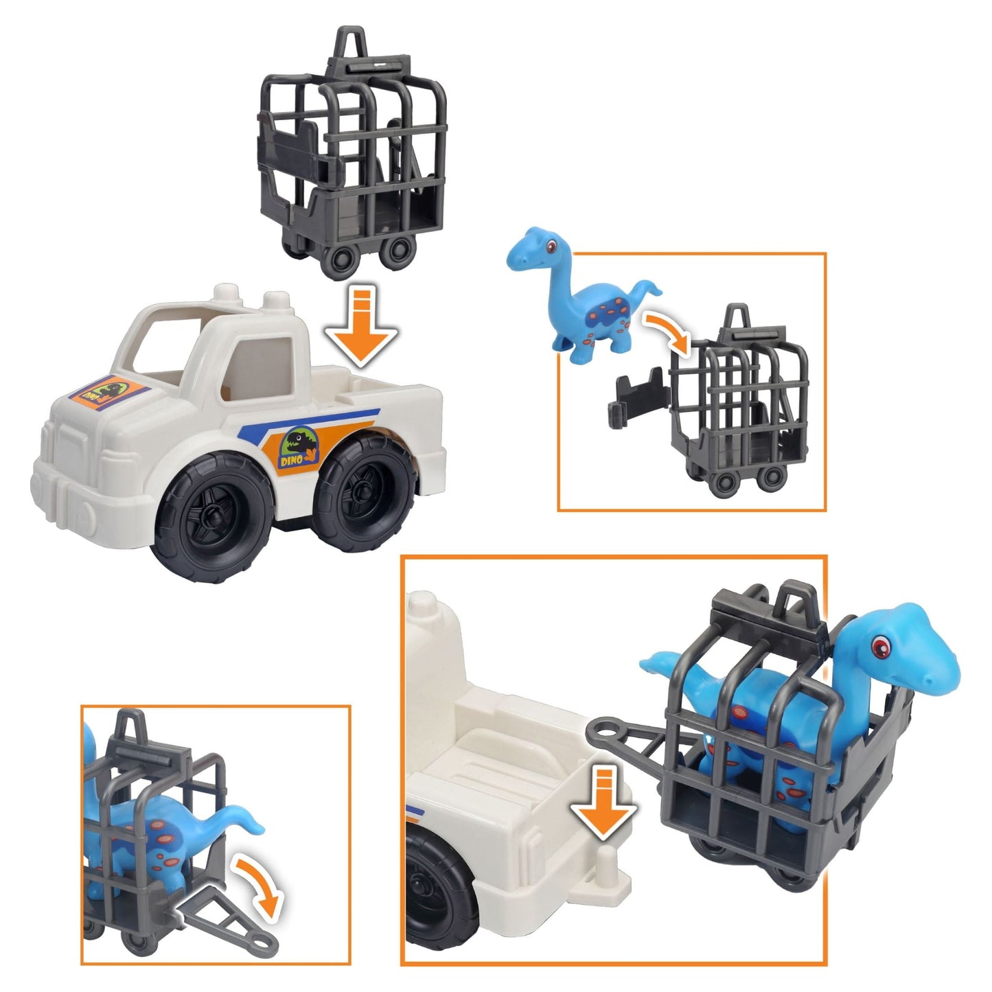 Kid Connection Dinosaur Rescue Station Play Set with Light and Sound, 28 Pcs, Toddler Toys, Age 3+