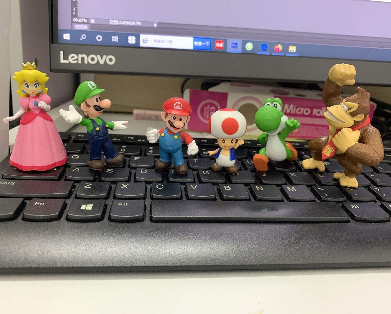 GLtrendy Toys New Super Mario Bros 1.5-2.75´´ Figures Set 6 pcs