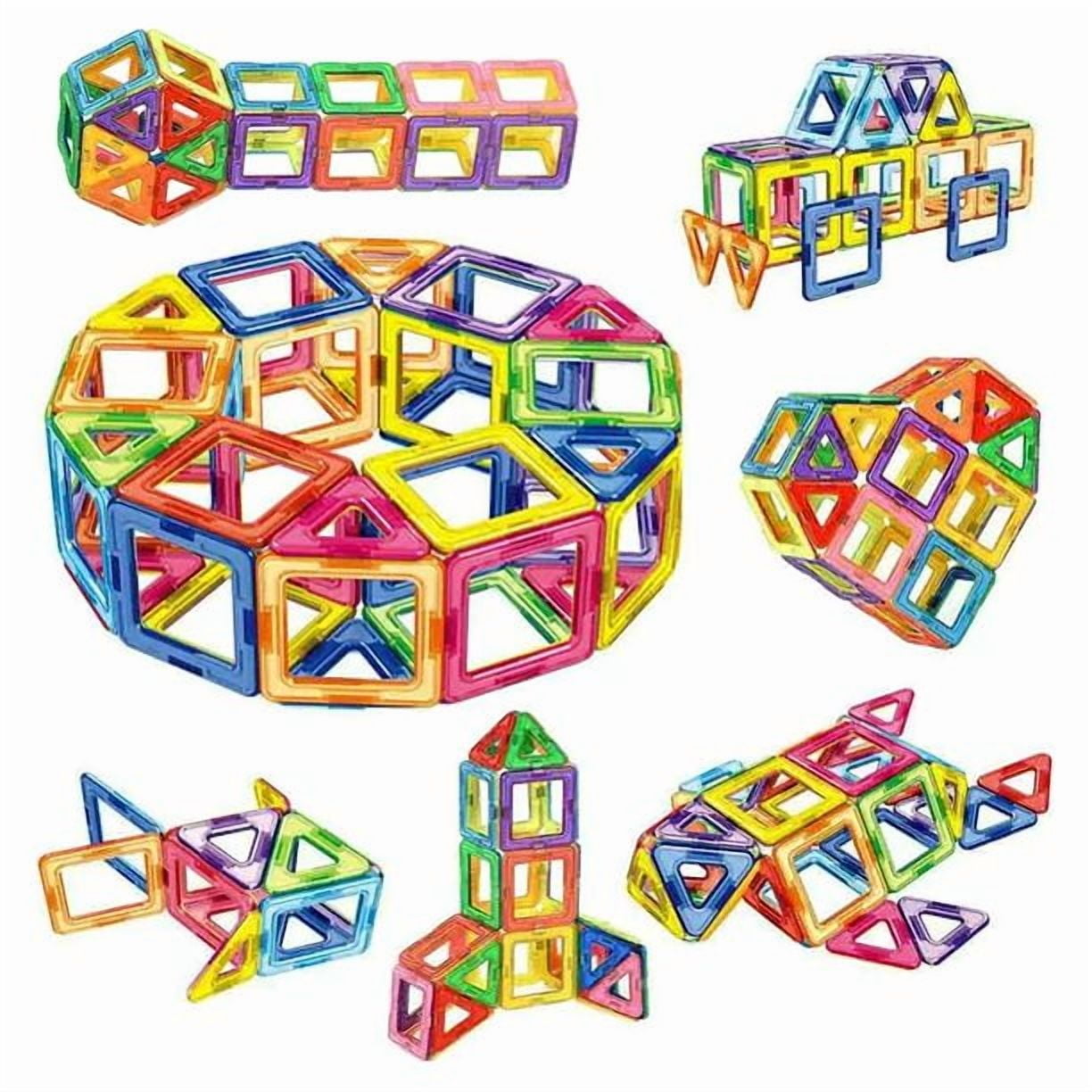 Topboutique 100pcs Magnetic Blocks Set - Building Construction Kit Educational Toys For Your Kids (Stronger Magnets)
