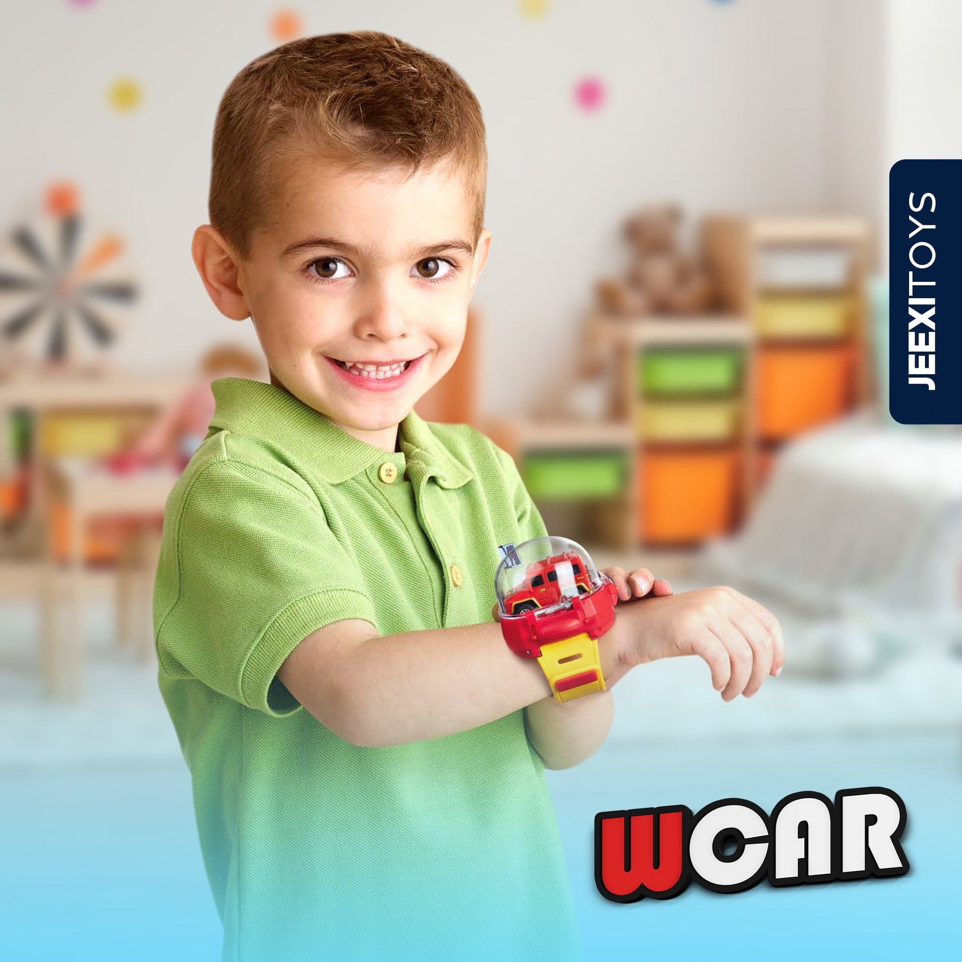 JEEXI Mini RC Car Watch Set for Kids – Wearable Remote Control Cars, LED Lights, Wrist-Mounted Controllers – Toy Cars for Boys & Girls, Fun Parent-Child Playtime - 2 Pack (Red & White)