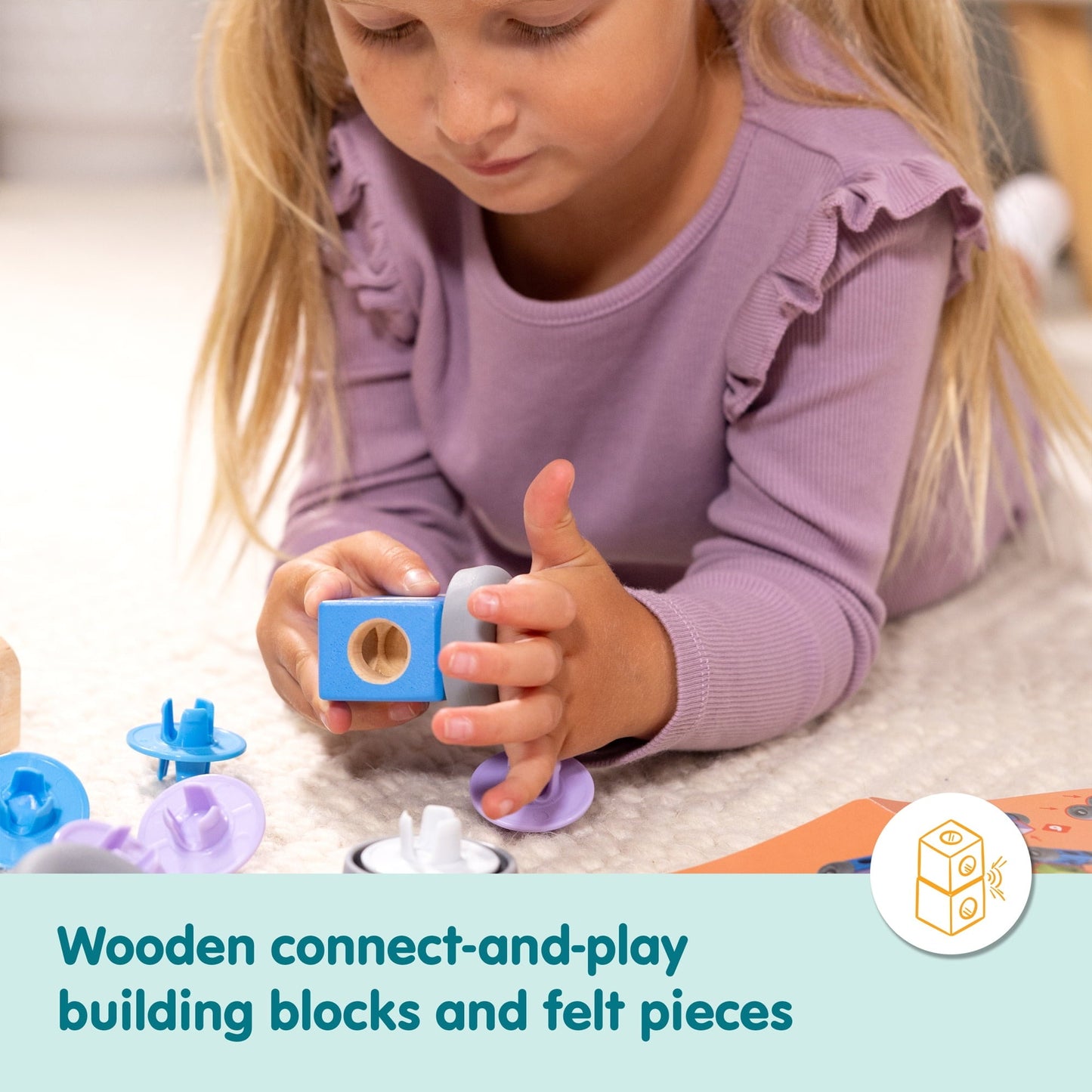 Melissa & Doug Blockables™ Town Snap And Play, Mix And Match Connectable Wooden Building Blocks Play Set Toy for Preschool Boys And Girls (73 Pcs) - FSC Certified