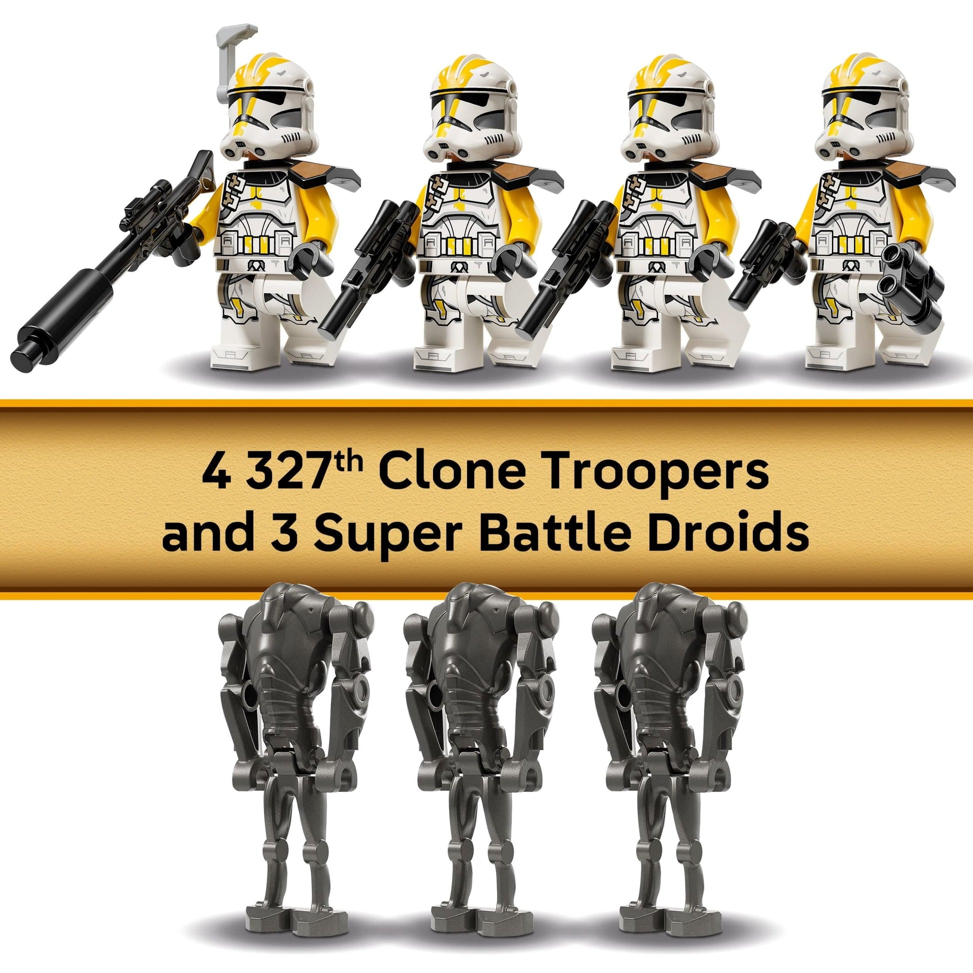 LEGO Star Wars 327th Star Corps Clone Troopers Battle Pack Building Toy - Pretend Play Set for Boys & Girls, Ages 7+ - Gift for Christmas - Collectible Model Kit & Kids Room Decor - 75431