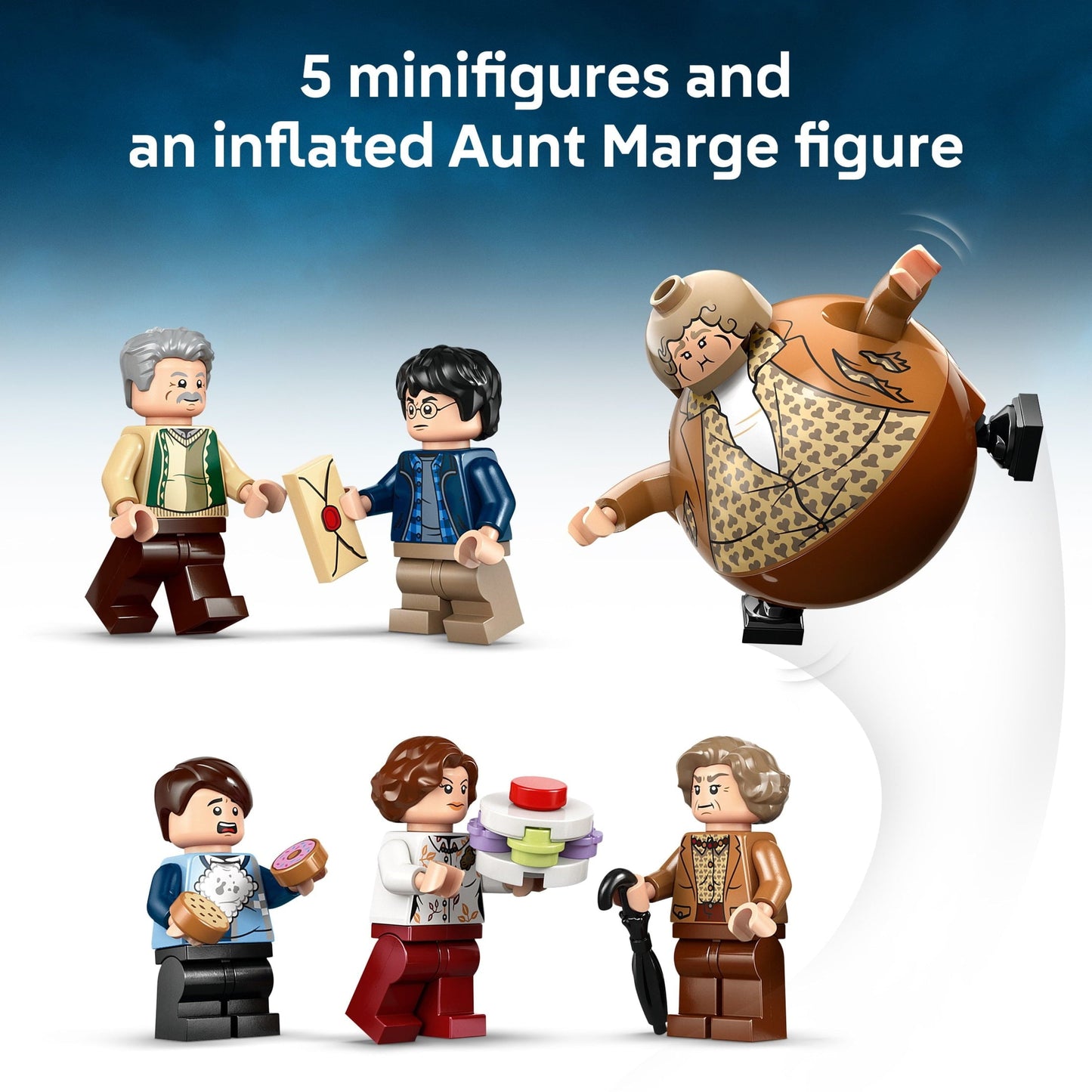 LEGO Harry Potter Privet Drive: Aunt Marge’s Visit Kids Toy - Buildable Book Nook and Room Decor for Boys and Girls, Ages 8+ - Gift for Christmas - Collectible Harry Potter Minifigure - 76451