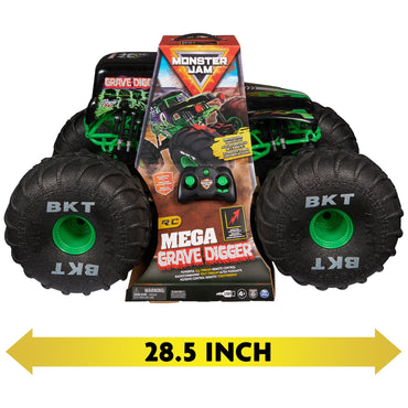 Monster Jam Mega Grave Digger All-Terrain Remote Control Monster Truck, 1:6 Scale