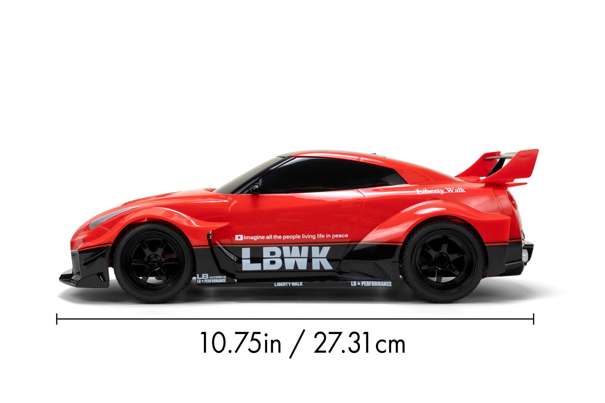 Jada 2020 Nissan GT-R R35 Liberty Walk – 1:16 RC – USB Rechargeable with Turbo Boost, Radio Control Cars (Red)