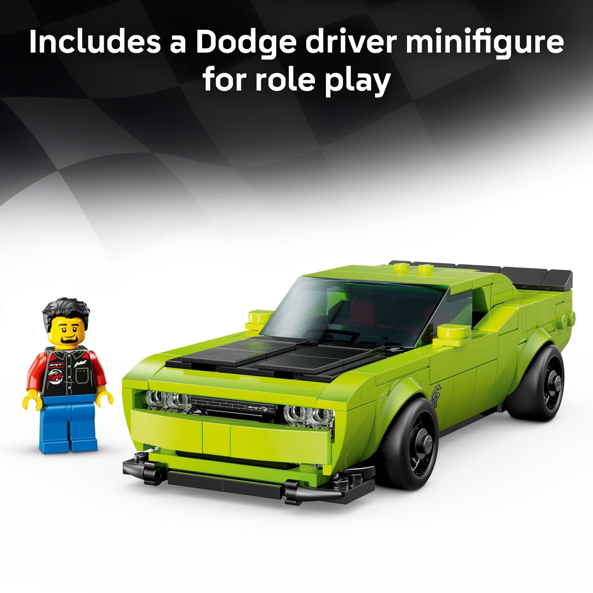 LEGO Speed Champions Dodge Challenger SRT Hellcat Sports Car Toy - Building Set for Learning, Play and Display - Kids Toy for Boys and Girls, Ages 9+ - Birthday Gift Idea for Race Car Fans - 77237