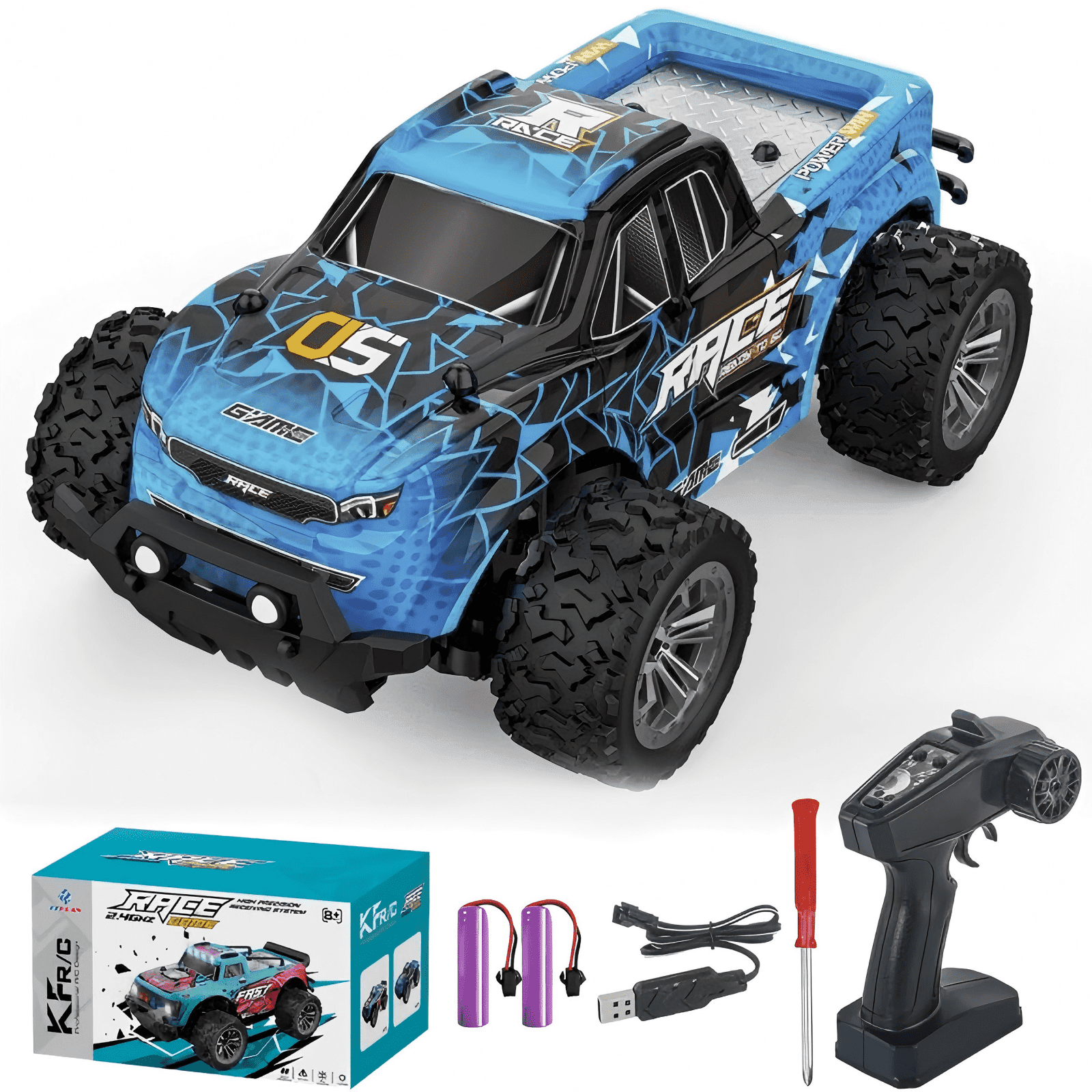 ZOGYMOZ 1:20 Scale Remote Control Car - High Speed 20KM/H RC Monster Truck, 2.4GHz Off-Road Racing Toy, 2WD All-Terrain Vehicle for Kids Boys