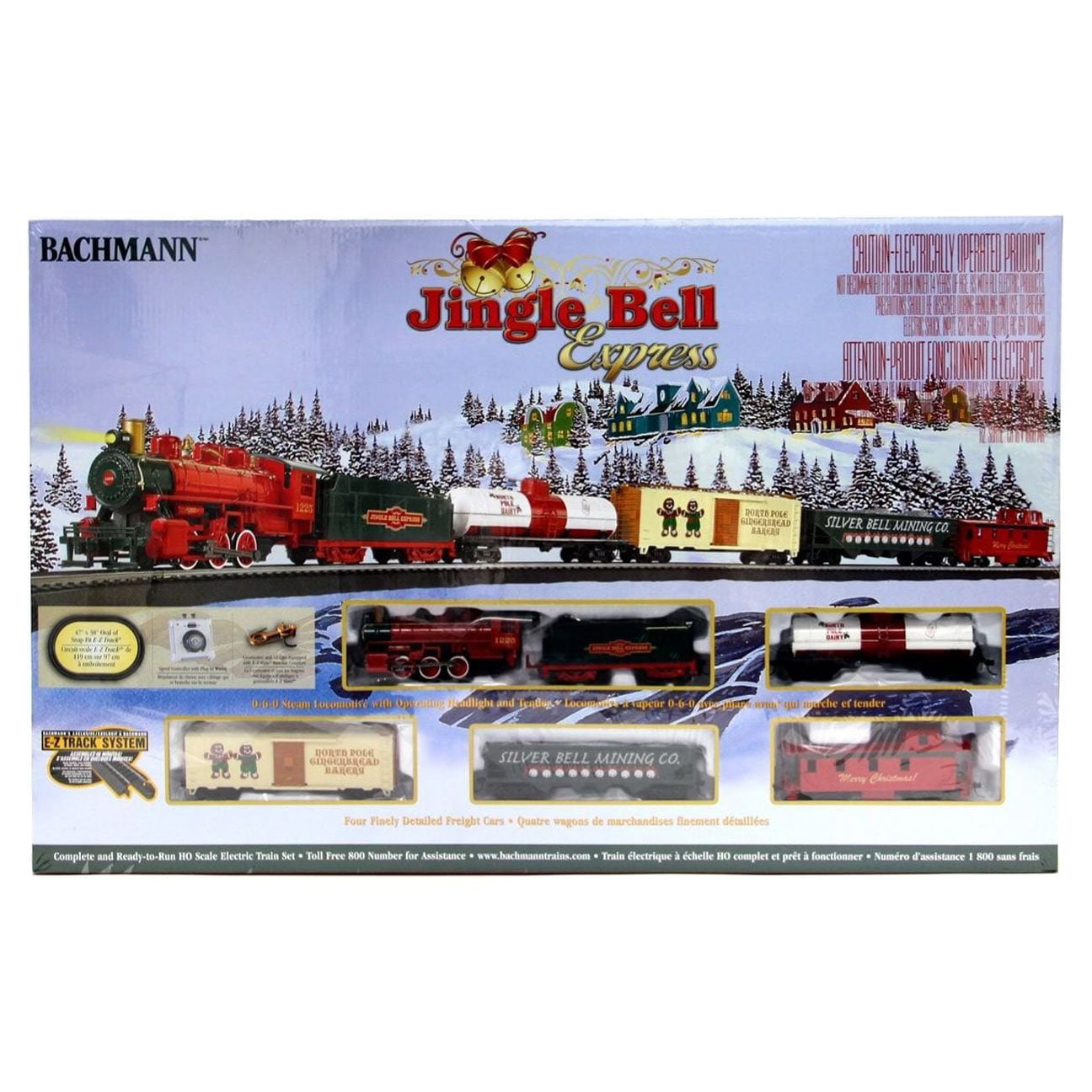 Bachmann Trains HO Scale Jingle Bell Express Ready To Run Electric Train Set