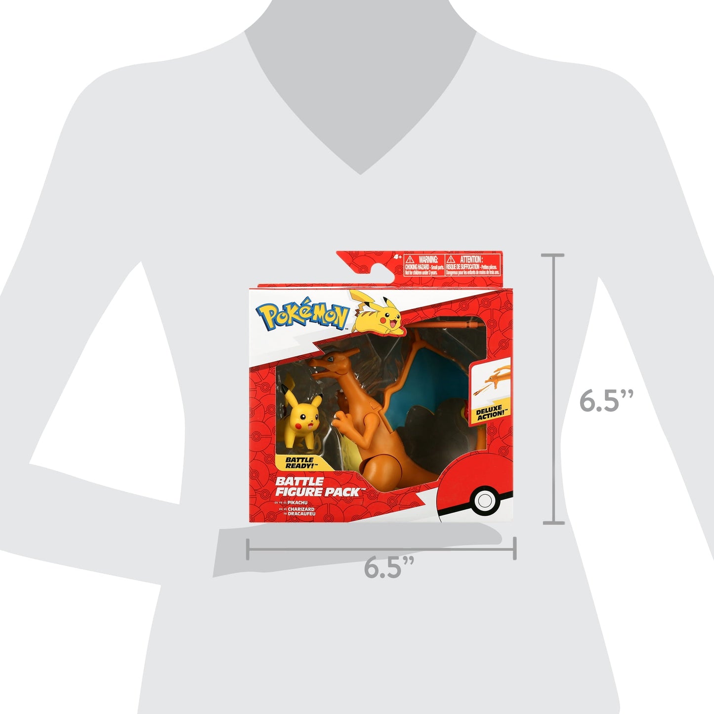 Pokémon Battle Figure 2 Pack - Features 4.5-inch Charizard and 2-inch Pikachu Battle Figures
