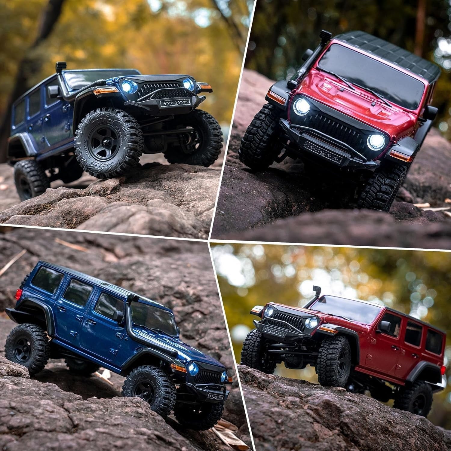 1/18 Thunder Storm RC Crawler, 4X4 Off Road RC Rock Crawler,Waterproof All Terrain RC Cars with 2S 380mah Battery, Charger for Adults, RTR (Red)