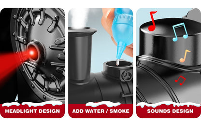 Flooyes Electric Train Sets With light-up carriages, Train Toys With figure-eight track, Birthday Gifts For Boys Girls Red