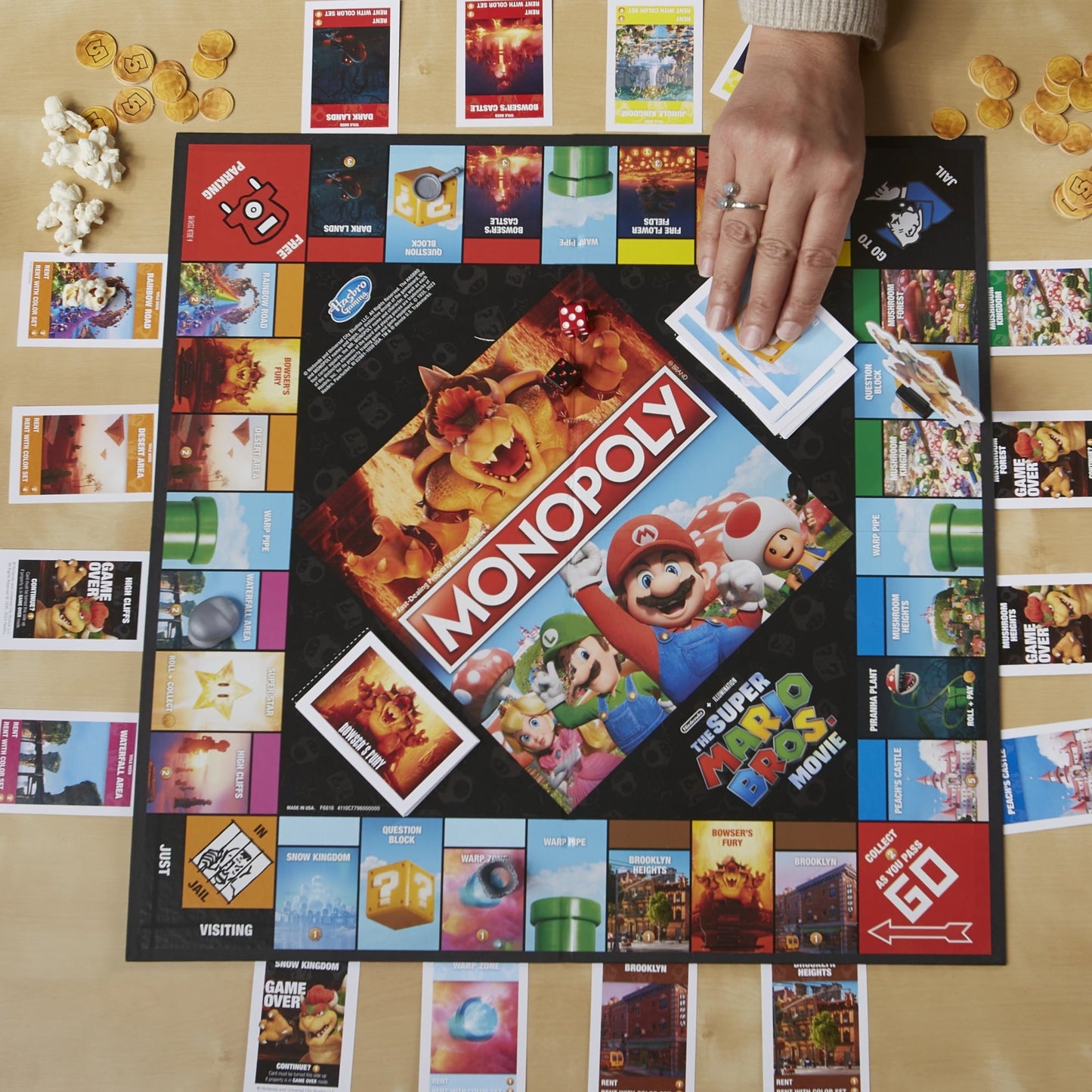 Monopoly The Super Mario Bros. Movie Edition Kids Board Game, Includes Bowser Token
