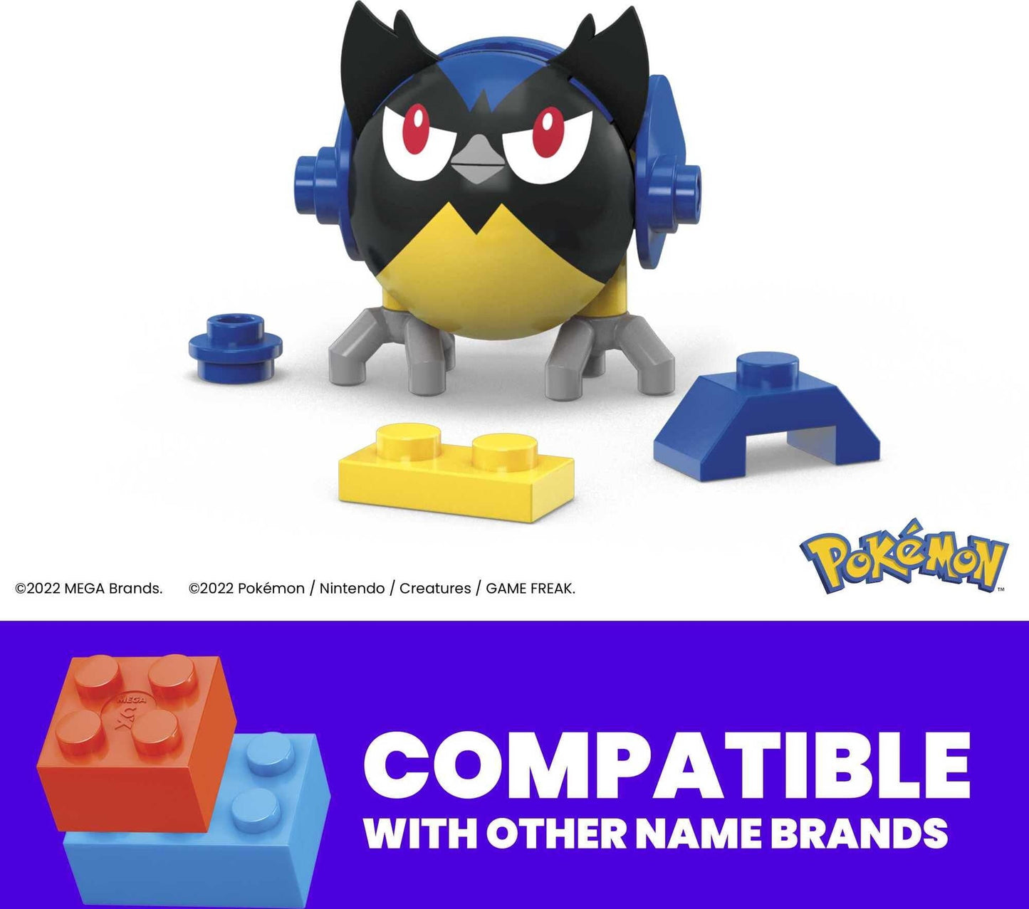 MEGA Pokemon Building Toy Kit Rookidee (15 Pieces) with 1 Action Figure and Ball for Kids