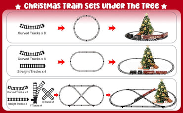 Flooyes Electric Train Sets With light-up carriages, Train Toys With figure-eight track, Birthday Gifts For Boys Girls Red
