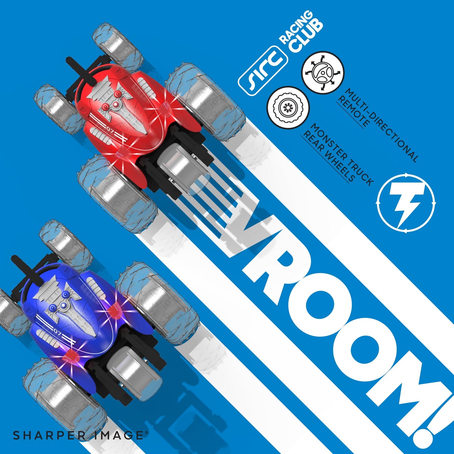 Sharper Image® Thunder Tumbler Remote Control Car, with LED Lighting and 360 Spins, Age 6+, Red