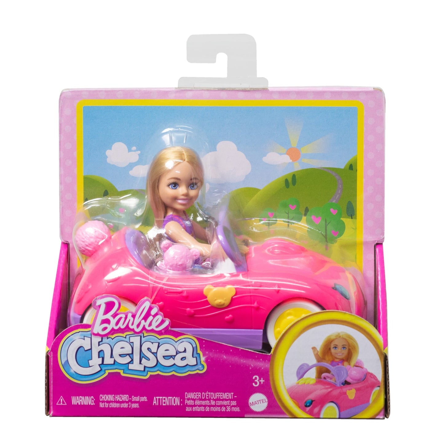 Barbie Chelsea Vehicle Set with Blonde Small Doll, Toy Car & Teddy Bear Accessory