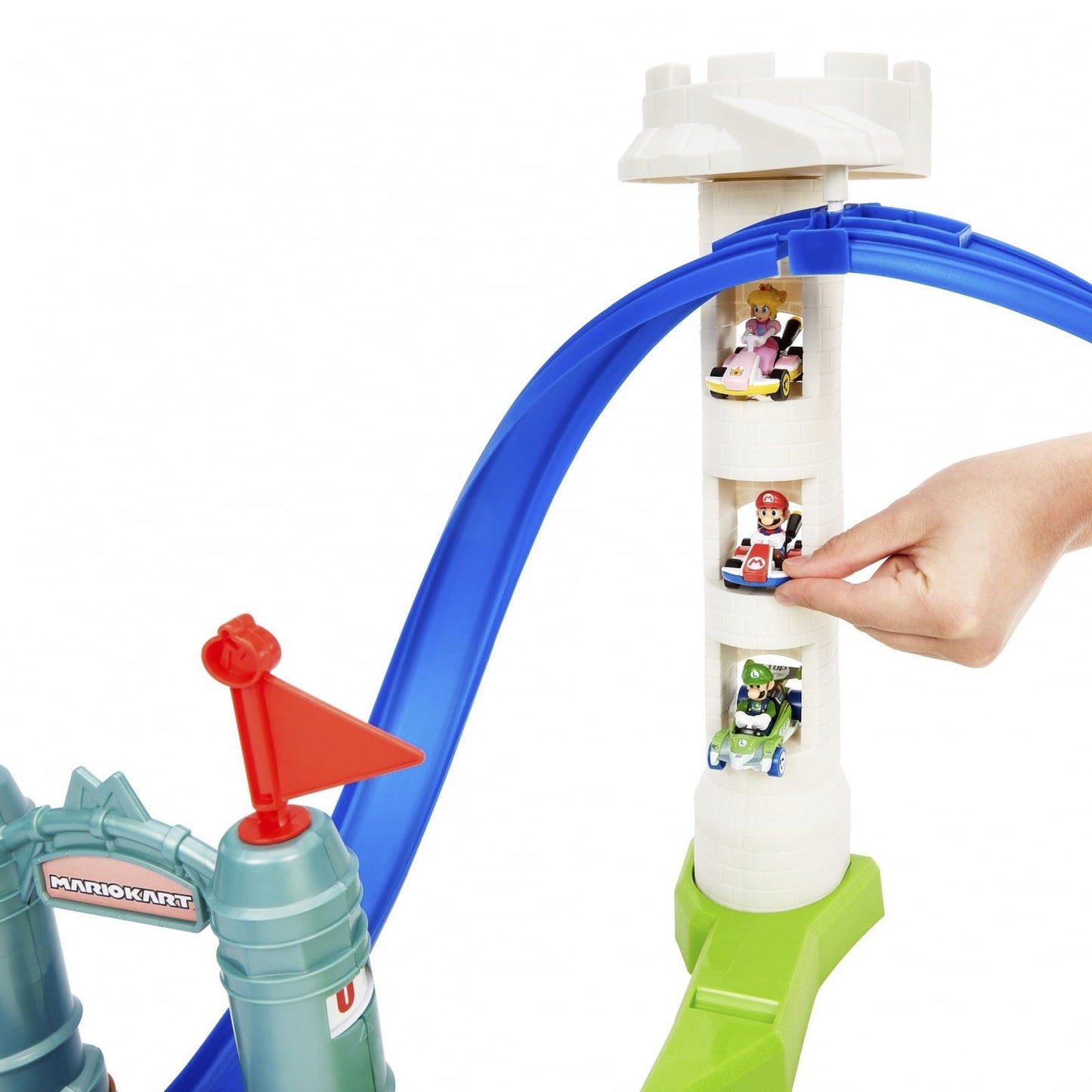 Hot Wheels Mario Kart Circuit Slam Vehicle Playsets with Mattle Blue Car Toy