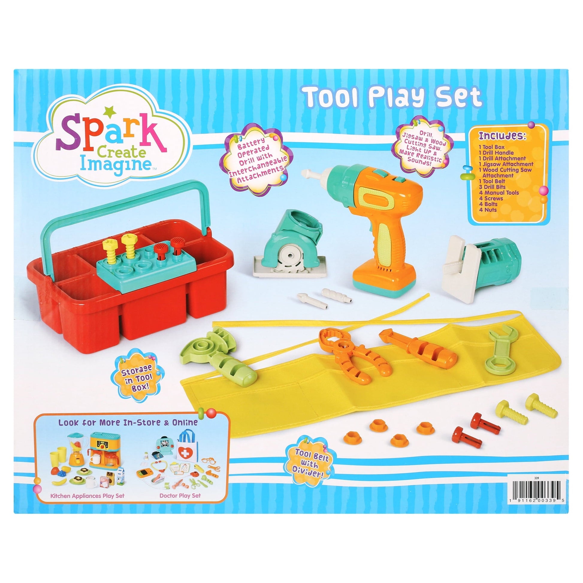 Kid Connection Tool Play Set, 25 Pieces, Toddler Toys