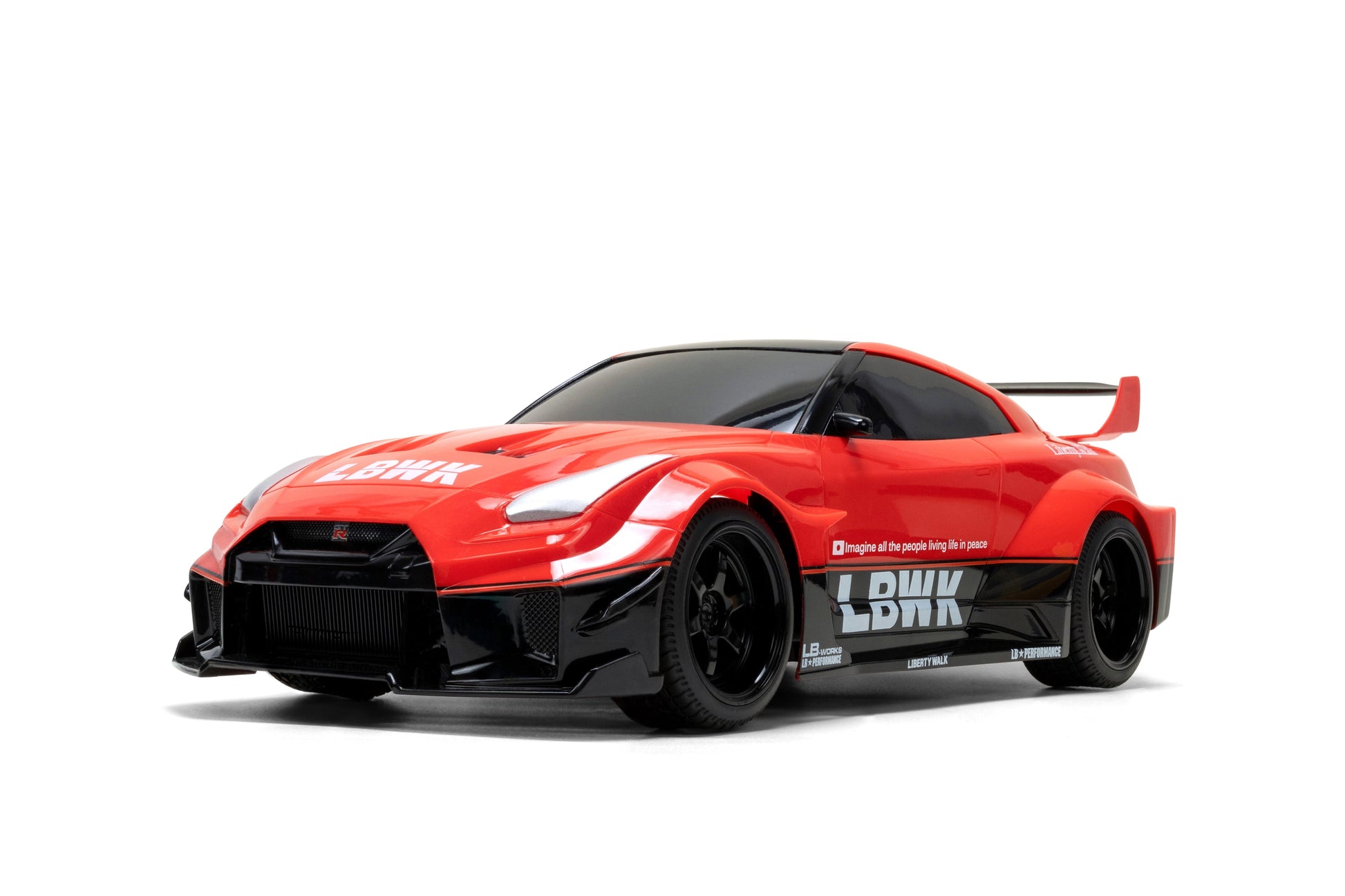 Jada 2020 Nissan GT-R R35 Liberty Walk – 1:16 RC – USB Rechargeable with Turbo Boost, Radio Control Cars (Red)